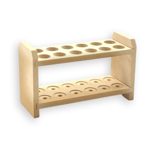 Gradilla de madera para tubos de ensayo