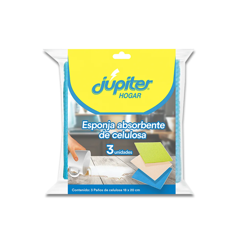 Esponja absorbente de celulosa Jupiter 3unid (18x20)cm 