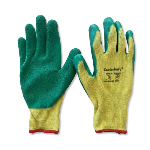 Guante multiuso (verde goma y amarillo tela) Canterbutry 