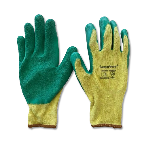 Guantes multiuso (verde goma y amarillo tela) Canterbutry 