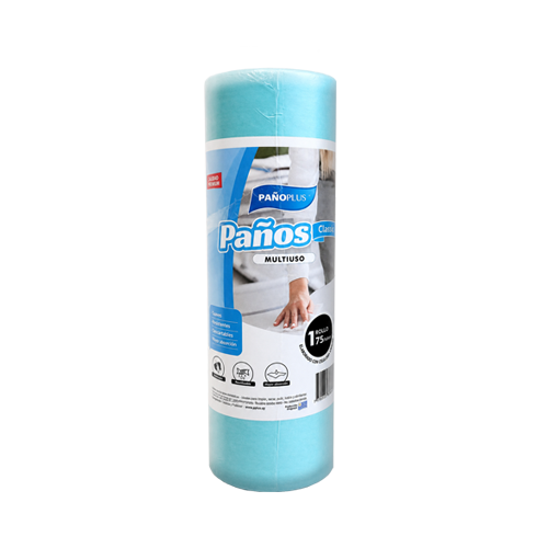 Rollo Paño Plus celeste(75 paños) + 1 paño multiuso