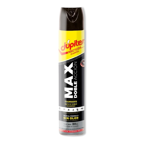 Insecticida Max doble acción, mata todo, sin olor Júpiter 360ml