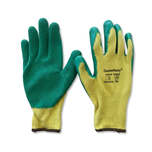 Guantes multiuso (verde goma y amarillo tela) Canterbutry 
